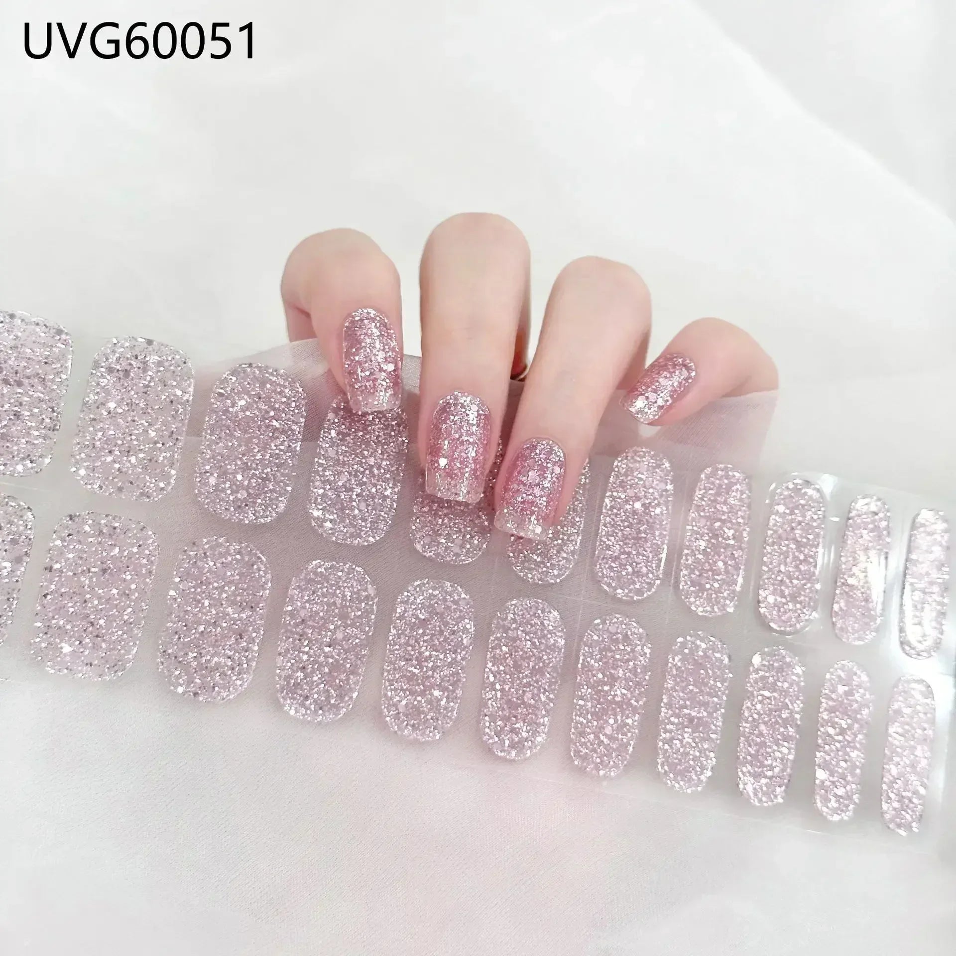 16/20/22Tips Semi-Cured Gel Nail Wraps Full Cover Manicure DIY Waterproof Long Lasting Gel Nail Stickers Set for UV Lamp Need