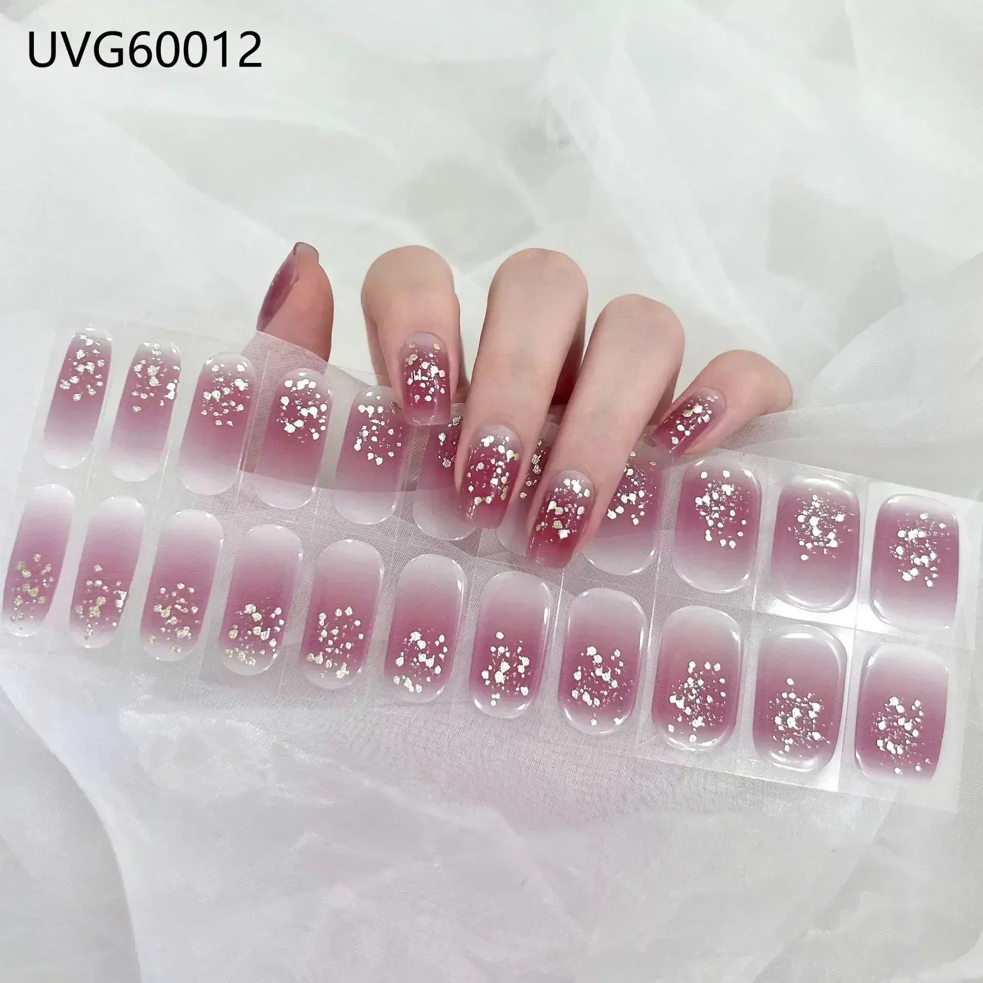 16/20/22Tips Semi-Cured Gel Nail Wraps Full Cover Manicure DIY Waterproof Long Lasting Gel Nail Stickers Set for UV Lamp Need