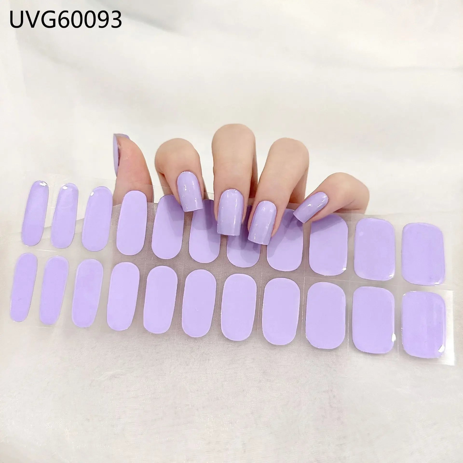 16/20/22Tips Semi-Cured Gel Nail Wraps Full Cover Manicure DIY Waterproof Long Lasting Gel Nail Stickers Set for UV Lamp Need