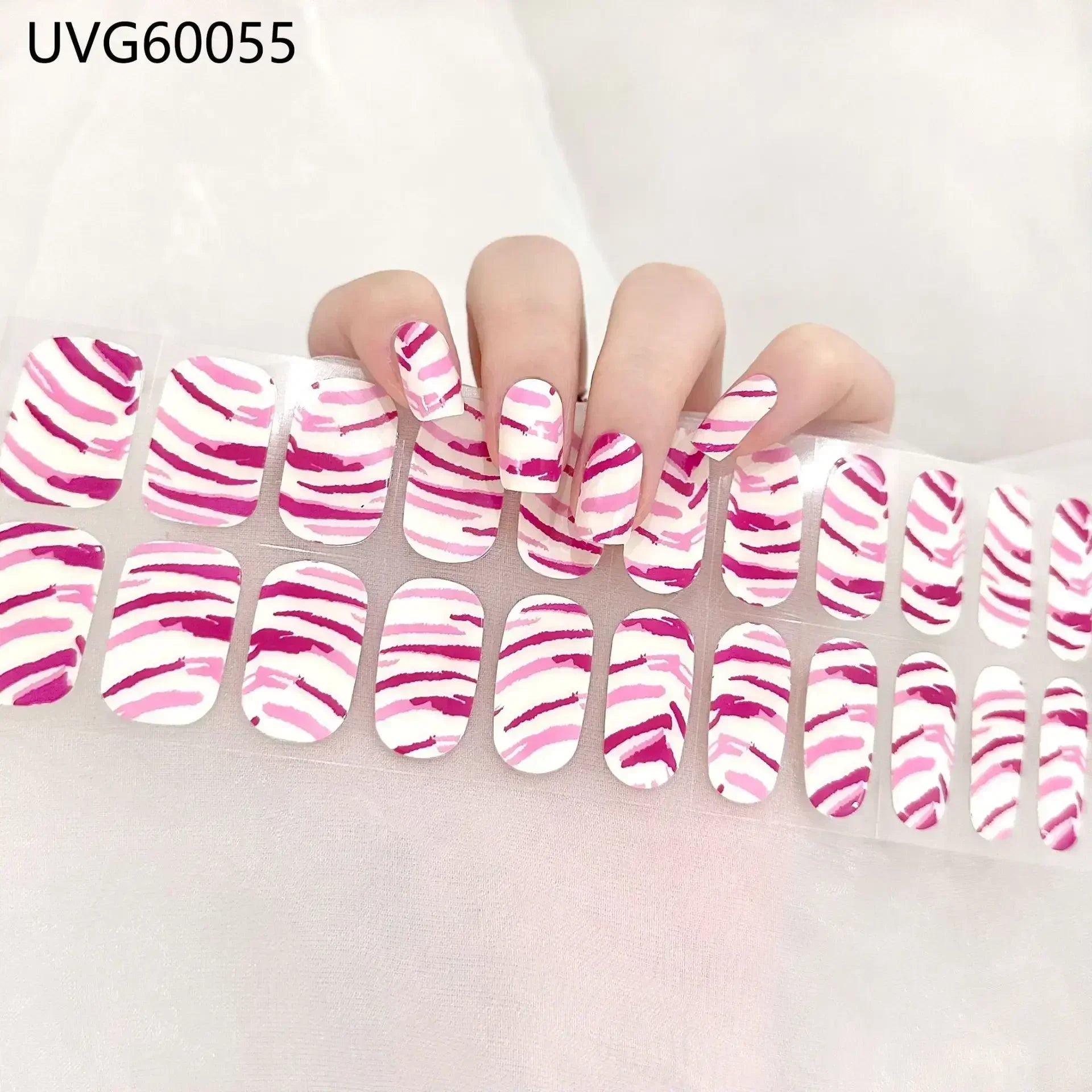 16/20/22Tips Semi-Cured Gel Nail Wraps Full Cover Manicure DIY Waterproof Long Lasting Gel Nail Stickers Set for UV Lamp Need