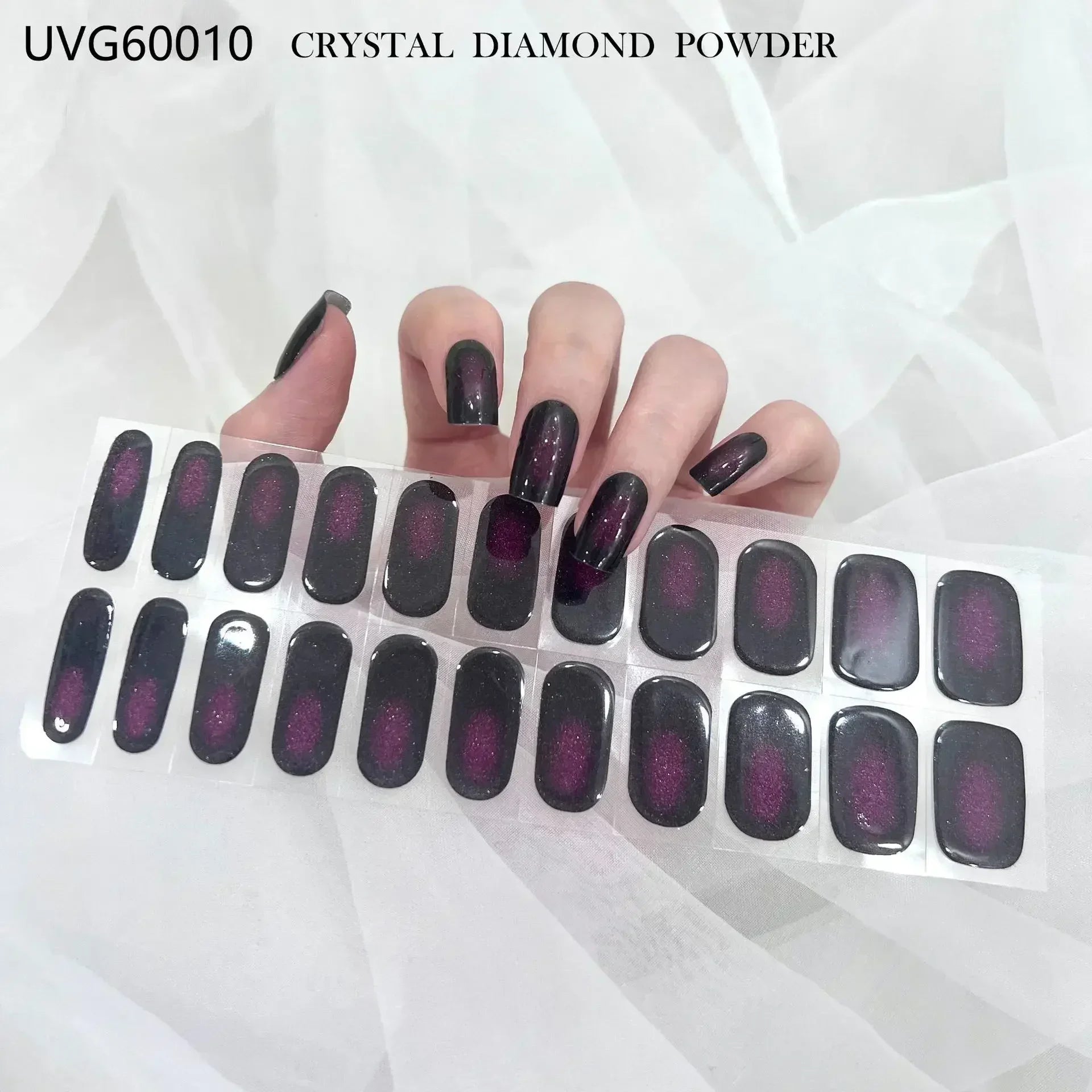 16/20/22Tips Semi-Cured Gel Nail Wraps Full Cover Manicure DIY Waterproof Long Lasting Gel Nail Stickers Set for UV Lamp Need