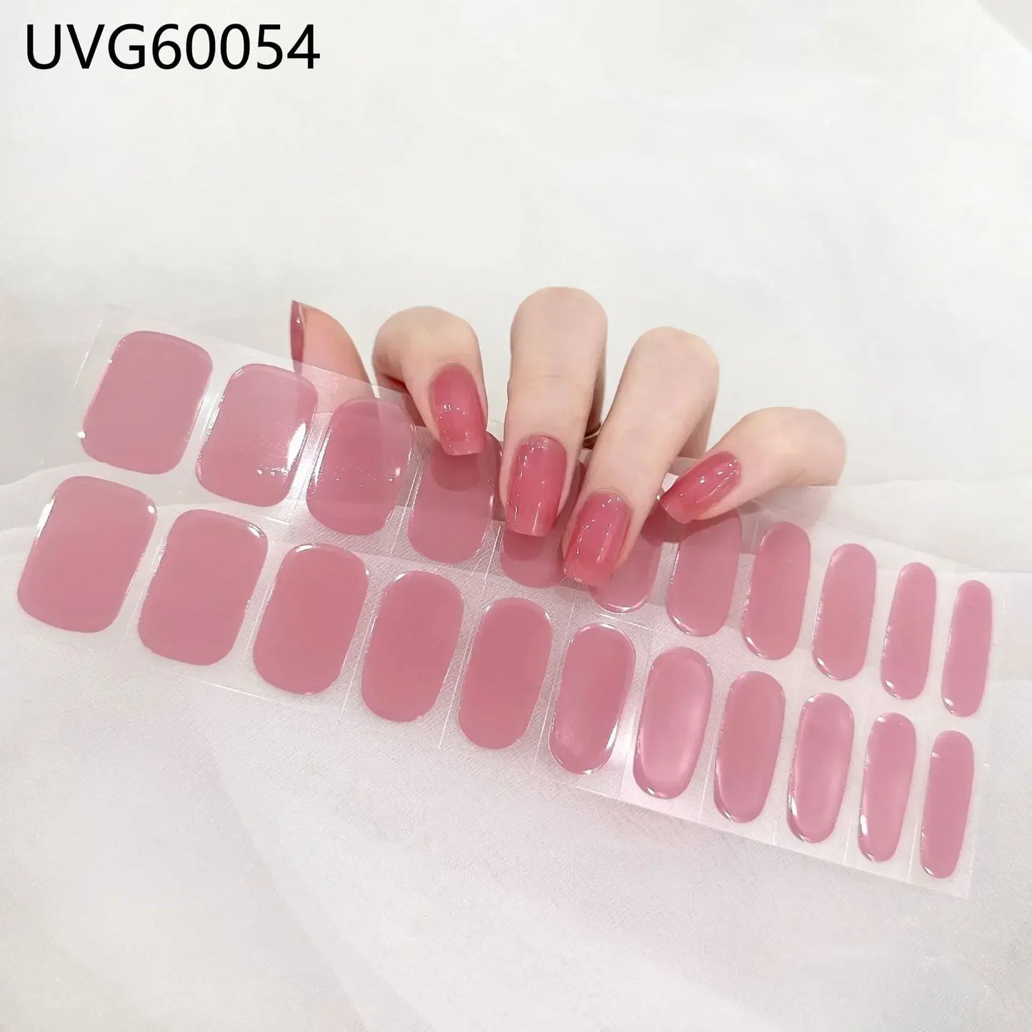 16/20/22Tips Semi-Cured Gel Nail Wraps Full Cover Manicure DIY Waterproof Long Lasting Gel Nail Stickers Set for UV Lamp Need