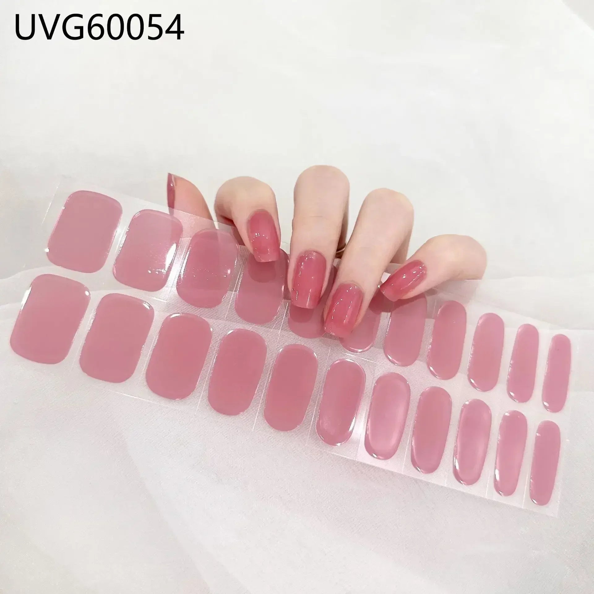 16/20/22Tips Semi-Cured Gel Nail Wraps Full Cover Manicure DIY Waterproof Long Lasting Gel Nail Stickers Set for UV Lamp Need