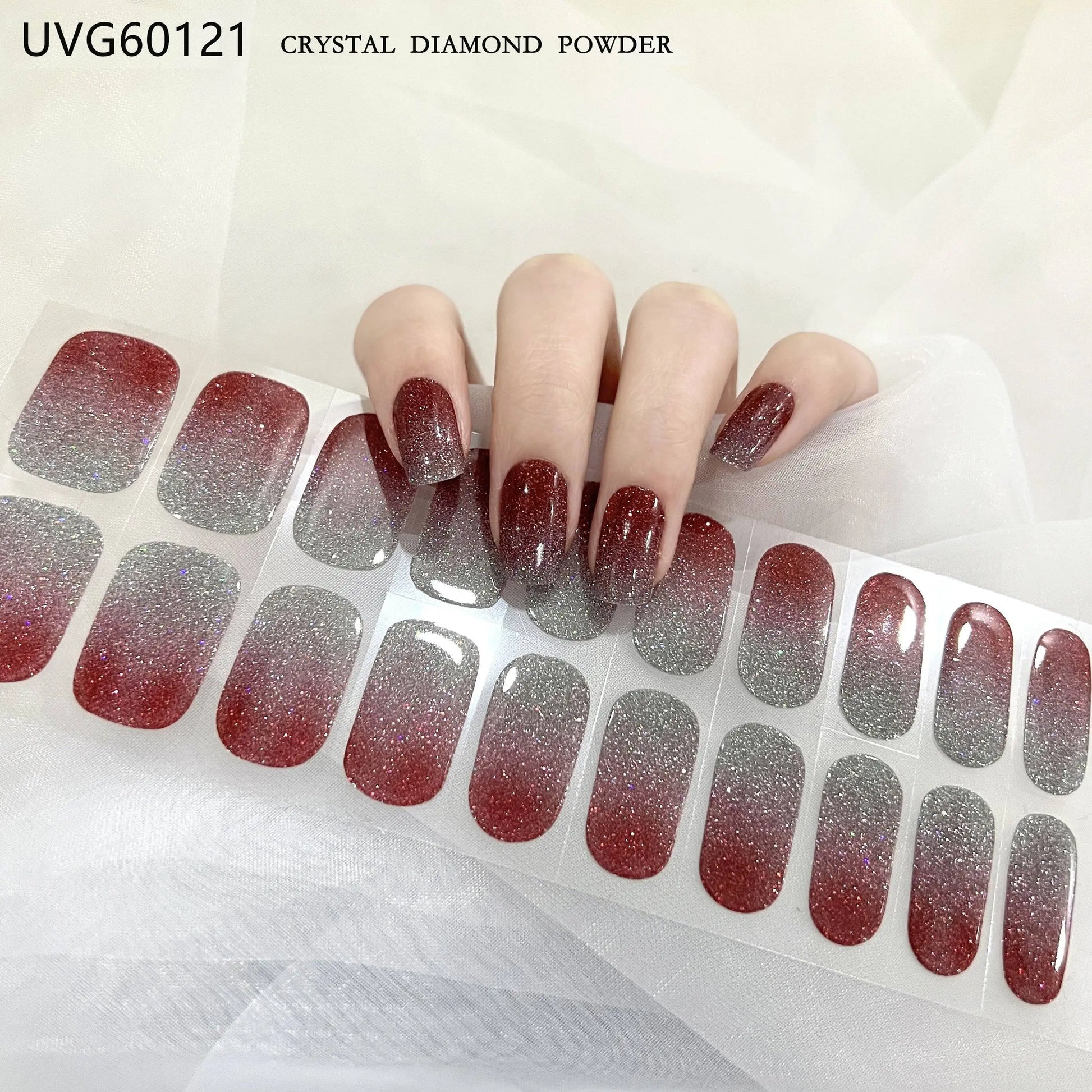 16/20/22Tips Semi-Cured Gel Nail Wraps Full Cover Manicure DIY Waterproof Long Lasting Gel Nail Stickers Set for UV Lamp Need