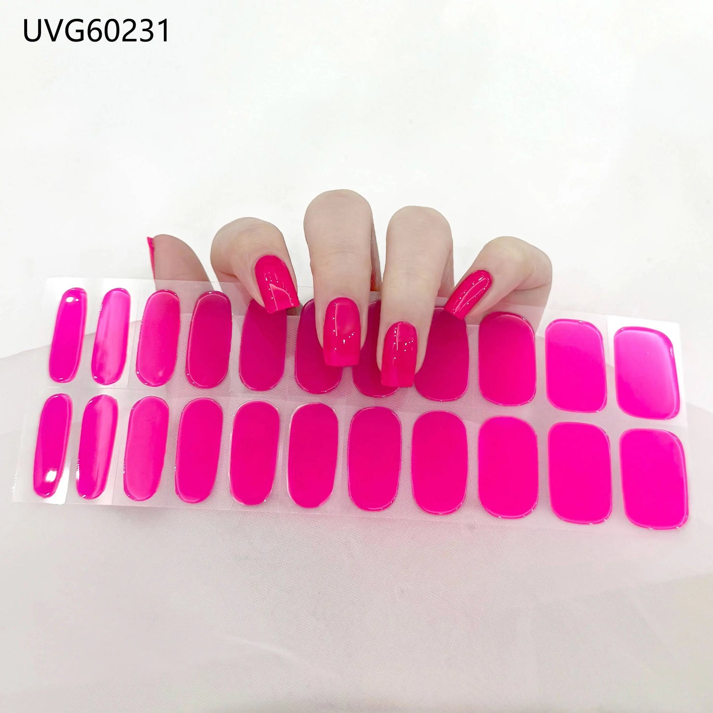 16/20/22Tips Semi-Cured Gel Nail Wraps Full Cover Manicure DIY Waterproof Long Lasting Gel Nail Stickers Set for UV Lamp Need