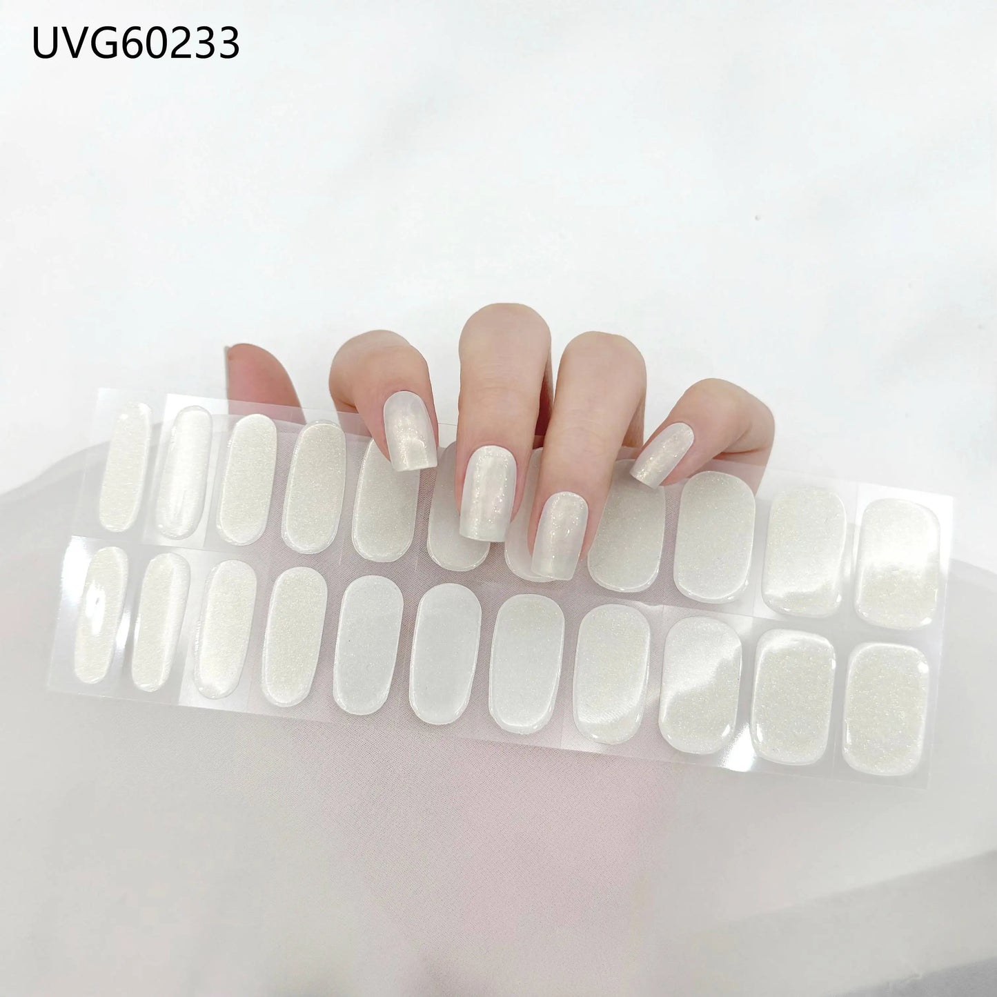16/20/22Tips Semi-Cured Gel Nail Wraps Full Cover Manicure DIY Waterproof Long Lasting Gel Nail Stickers Set for UV Lamp Need