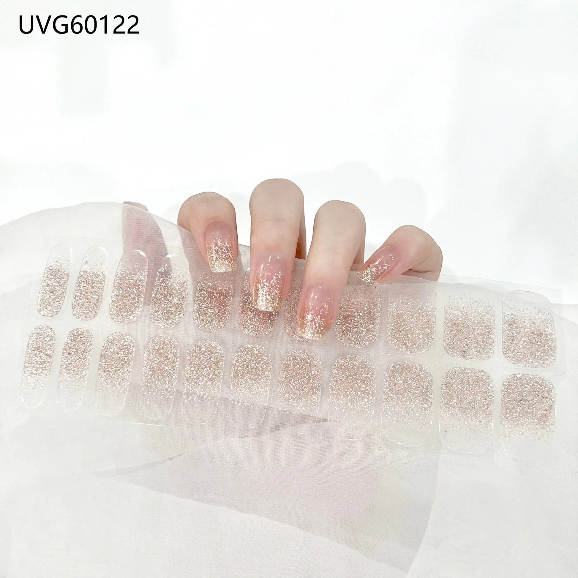 16/20/22Tips Semi-Cured Gel Nail Wraps Full Cover Manicure DIY Waterproof Long Lasting Gel Nail Stickers Set for UV Lamp Need