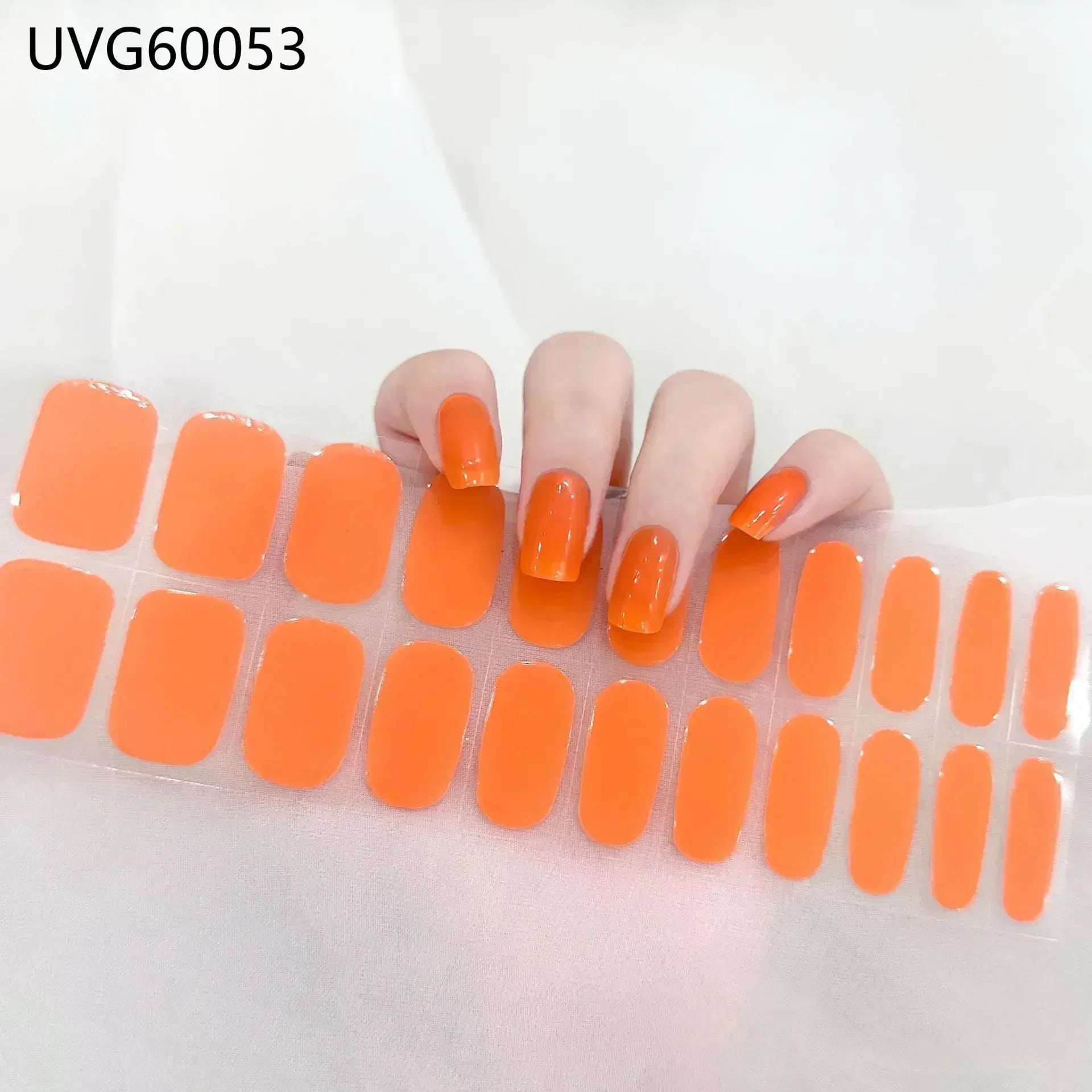 16/20/22Tips Semi-Cured Gel Nail Wraps Full Cover Manicure DIY Waterproof Long Lasting Gel Nail Stickers Set for UV Lamp Need