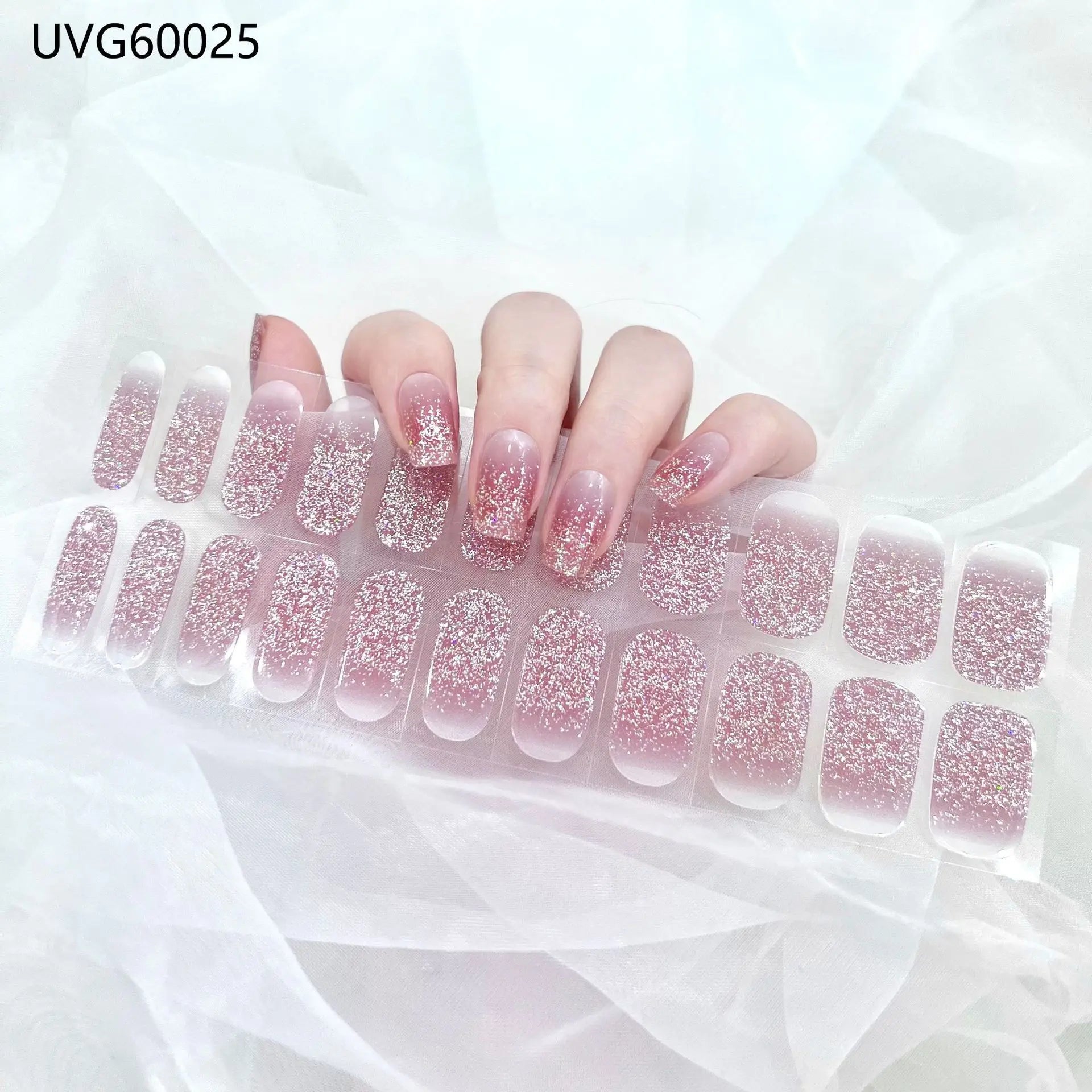 16/20/22Tips Semi-Cured Gel Nail Wraps Full Cover Manicure DIY Waterproof Long Lasting Gel Nail Stickers Set for UV Lamp Need