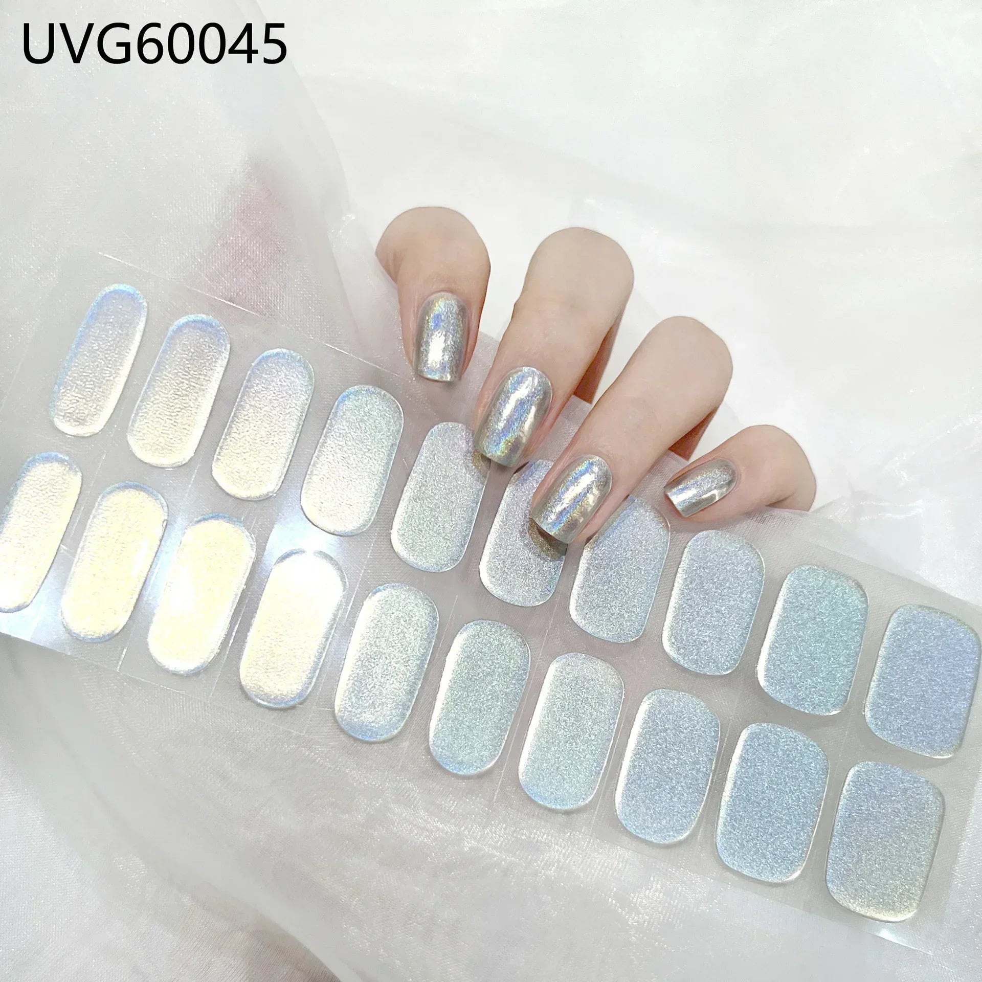 16/20/22Tips Semi-Cured Gel Nail Wraps Full Cover Manicure DIY Waterproof Long Lasting Gel Nail Stickers Set for UV Lamp Need