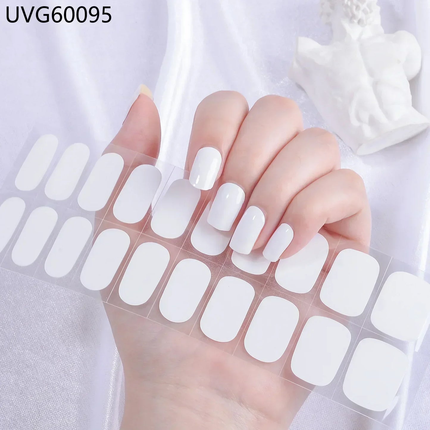 16/20/22Tips Semi-Cured Gel Nail Wraps Full Cover Manicure DIY Waterproof Long Lasting Gel Nail Stickers Set for UV Lamp Need