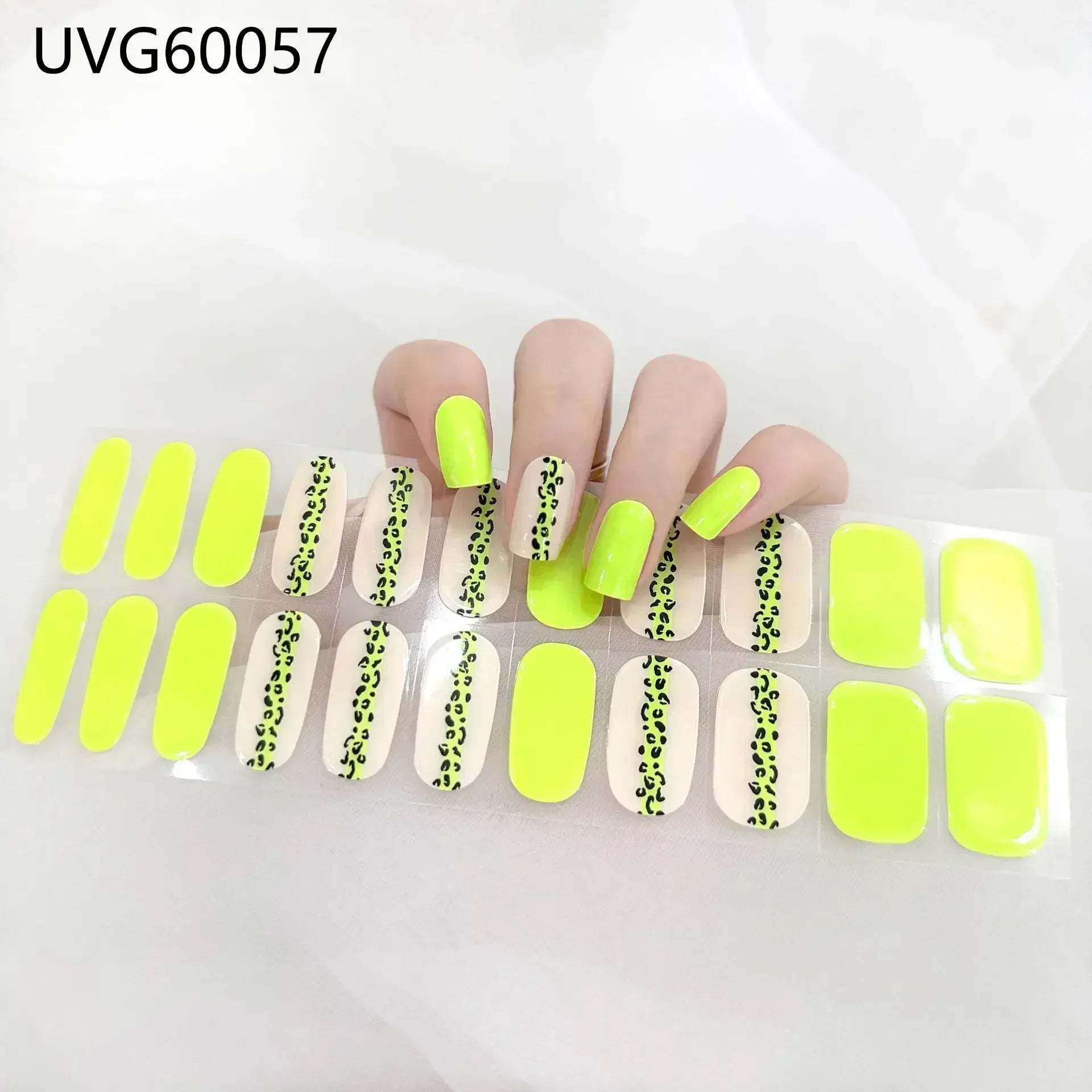 16/20/22Tips Semi-Cured Gel Nail Wraps Full Cover Manicure DIY Waterproof Long Lasting Gel Nail Stickers Set for UV Lamp Need