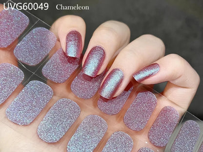 16/20/22Tips Semi-Cured Gel Nail Wraps Full Cover Manicure DIY Waterproof Long Lasting Gel Nail Stickers Set for UV Lamp Need