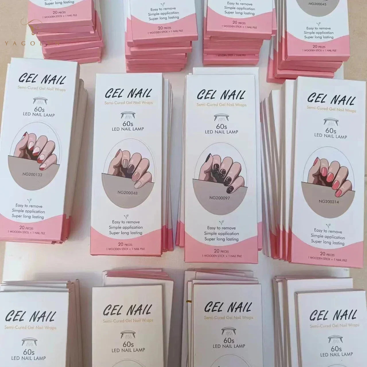16/20/22Tips Semi-Cured Gel Nail Wraps Full Cover Manicure DIY Waterproof Long Lasting Gel Nail Stickers Set for UV Lamp Need