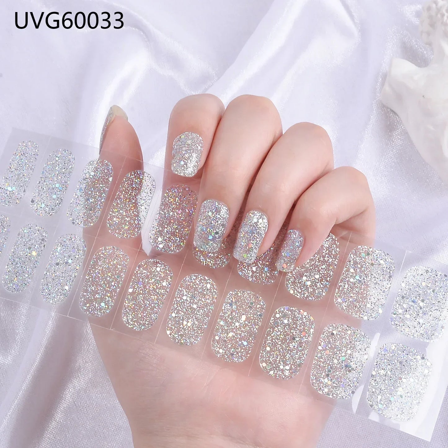 16/20/22Tips Semi-Cured Gel Nail Wraps Full Cover Manicure DIY Waterproof Long Lasting Gel Nail Stickers Set for UV Lamp Need