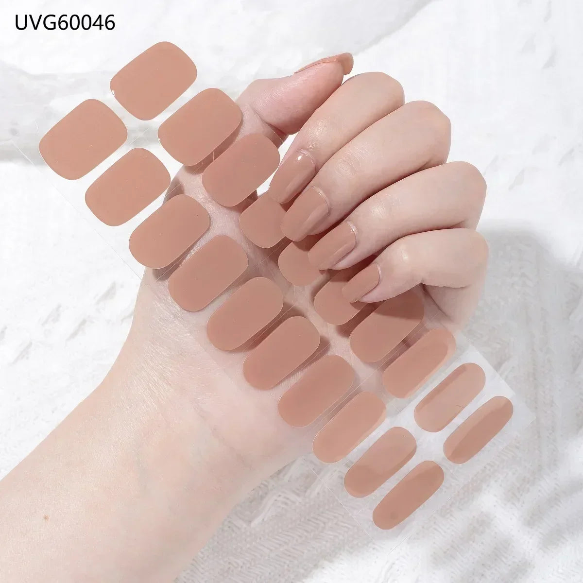 16/20/22Tips Semi-Cured Gel Nail Wraps Full Cover Manicure DIY Waterproof Long Lasting Gel Nail Stickers Set for UV Lamp Need